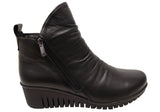 Cabello Comfort Ella Womens Leather European Wedge Ankle Boots