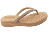 Comfortflex Calypso Womens Thongs Sandals With Comfortable Footbed