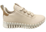 ECCO Womens Comfortable Leather Gruuv Sneakers Shoes