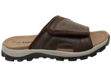 Explorer Jacob Mens Comfortable Leather Slides Sandals