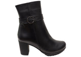 Orizonte Vello Womens European Comfortable Leather Heeled Ankle Boots