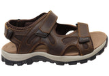 Explorer Nick Mens Comfortable Leather Adjustable Strap Sandals