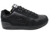 Lacoste Mens Leather Lace Up T Clip Premium Sneakers