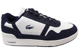 Lacoste Mens Comfortable Leather Graphic Print T Clip Sneakers