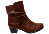 Caprice Eslee Womens Wide Fit Comfortable Leather Ankle Boots