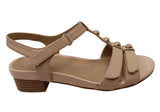 Scholl Orthaheel Gina Womens Comfortable Leather Low Heel Sandals