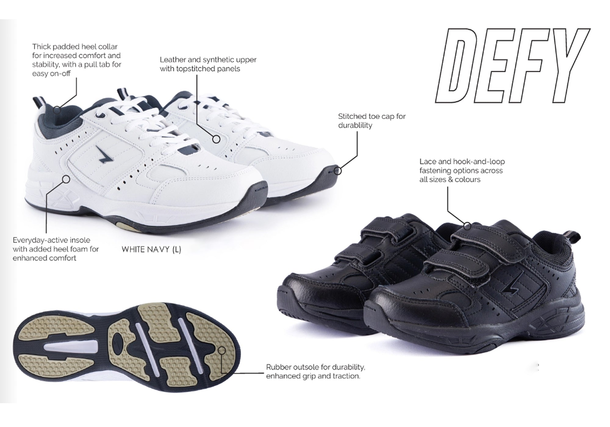 Sfida Defy Senior L Mens Comfortable Lace Up Athletic Shoes