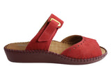 Comfortshoeco Andrea Womens Brazilian Leather Cushioned Slides Sandals