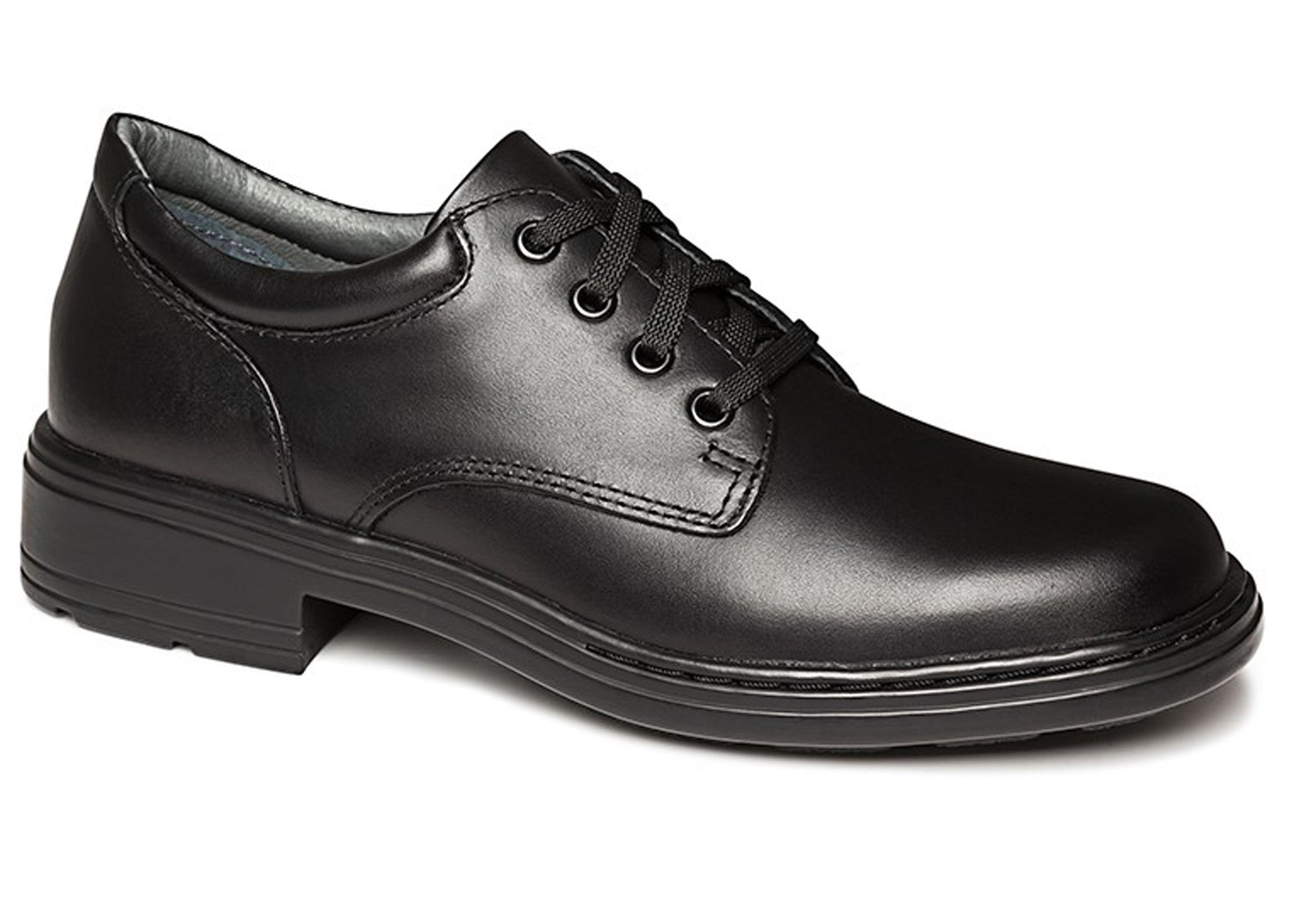 Infinity Black Leather School Shoes Brand Direct
