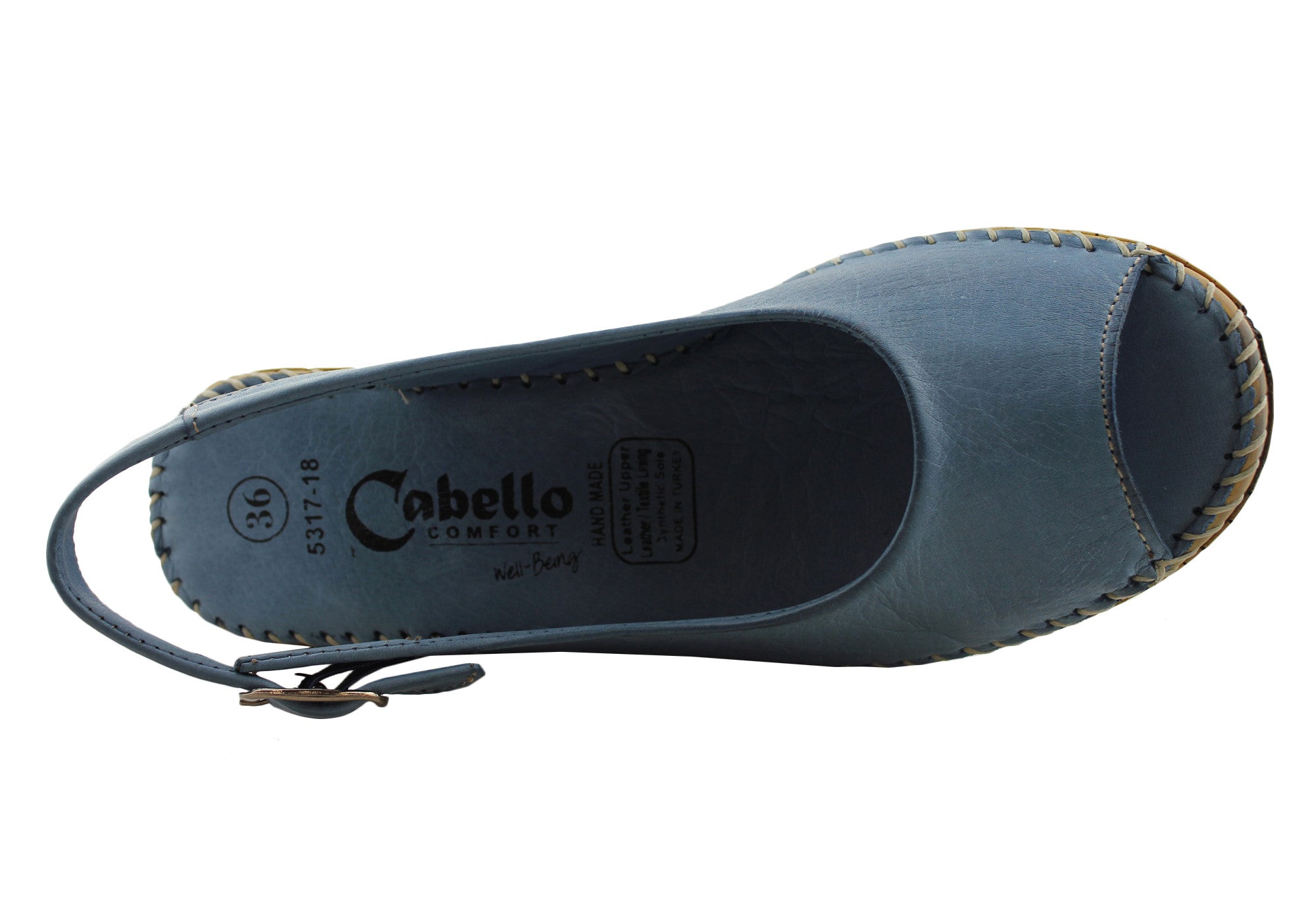 Cabello Comfort 5317-18 Womens Leather Comfort Wedge Sandals