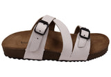 Via Paula Carly Womens Leather Comfort Slides Sandals Made in Brazil