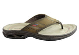 Pegada Coleman Mens Leather Cushioned Thongs Sandals Made In Brazil