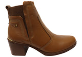 Pegada Lane Womens Mid Heel Leather Ankle Boots Made In Brazil