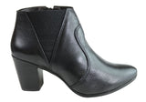 Dazzani Lizette Womens Comfort Leather Heel Ankle Boots Made In Brazil