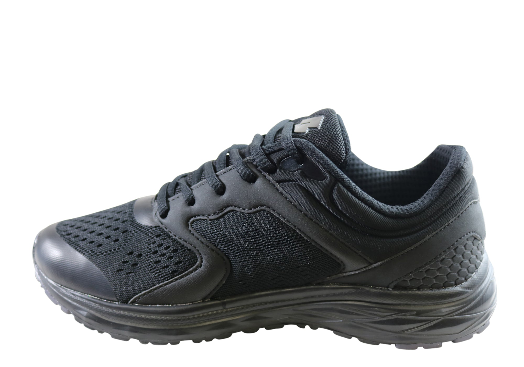 Lotto Mens Triple Black Comfortable Lace Up Athletic Shoes