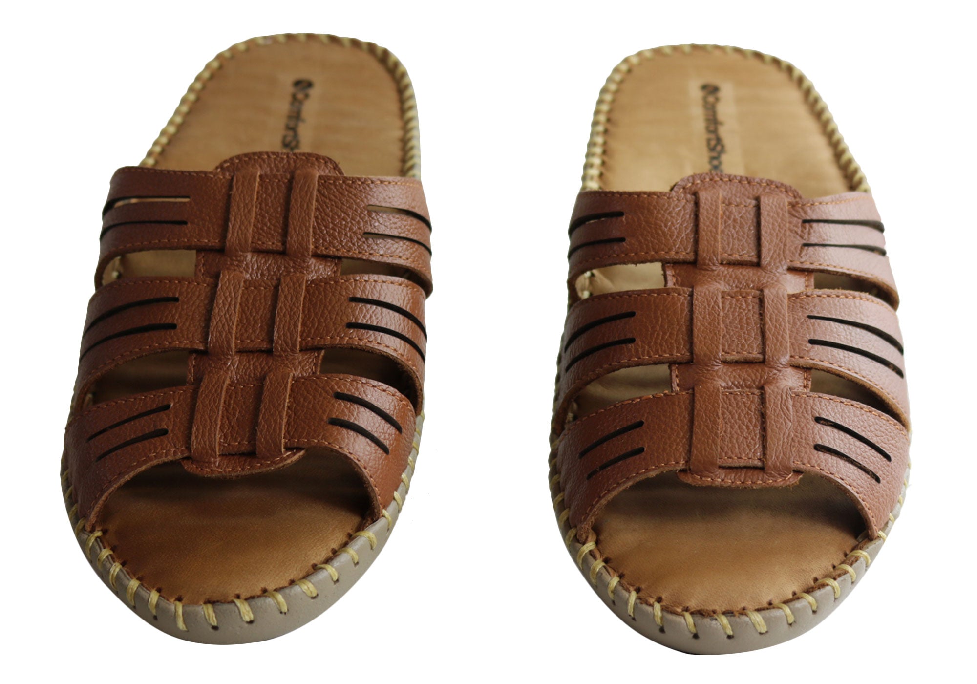 Comfortshoeco Renee Womens Leather Brazilian Comfort Slides Sandals
