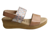 Lola Canales Ava Womens Comfort Leather Wedge Sandals Made In Spain