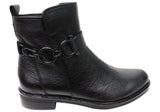 Caprice Natalie Womens Wide Fit Comfortable Leather Ankle Boots