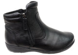 Caprice Nora Womens Extra Wide Comfortable Leather Ankle Boots