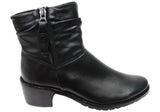 Caprice Nelba Womens Wide Fit Comfortable Leather Ankle Boots
