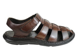 Savelli Christopher Mens Leather Closed Toe Sandals Made In Brazil