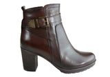 Orizonte Trixy Womens European Comfort Platform Leather Ankle Boots