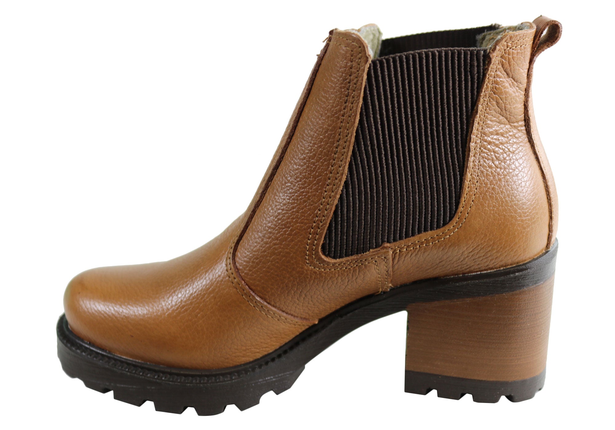Pegada Antic Womens Mid Heel Leather Ankle Boots Made In Brazil