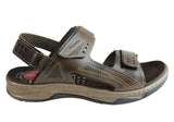 Pegada Jeff Mens Leather Comfortable Cushioned Sandals Made In Brazil