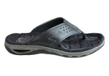 Pegada Teri Mens Leather Comfy Cushioned Thongs Sandals Made In Brazil