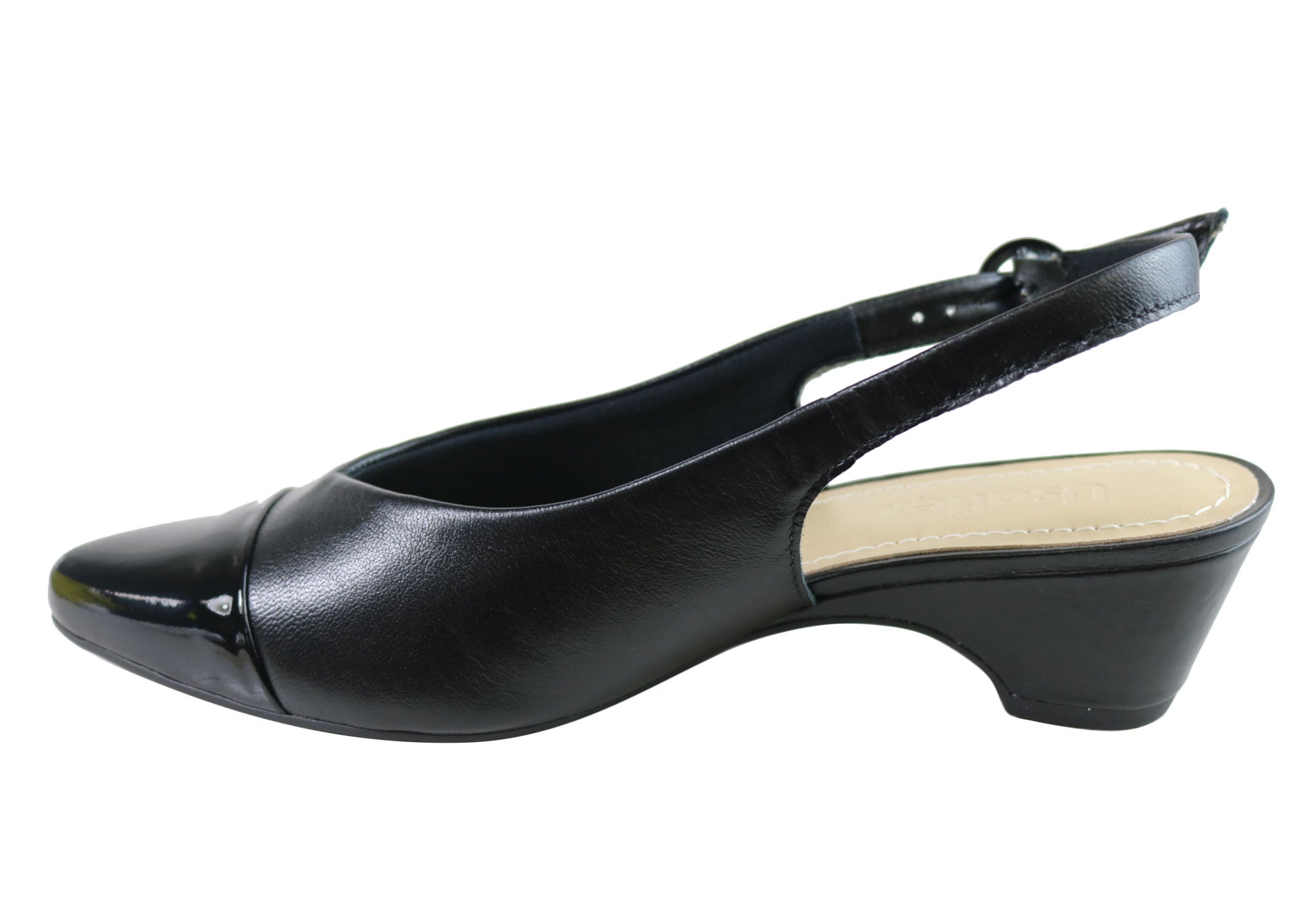Usaflex Ryleigh Womens Low Heel Leather Shoes Made In Brazil