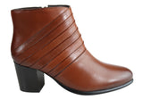 Villione Skyler Womens Comfortable Leather Ankle Boots Made In Brazil