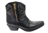 D Milton Daisy Womens Leather Western Cowboy Ankle Boots