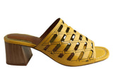 Orcade Raelene Womens Leather Mid Heel Slides Sandals Made In Brazil