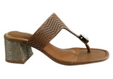 Orcade Deidre Womens Brazilian Comfort Leather Mid Heel Sandals Thongs