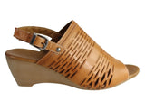 Orizonte Posy Womens European Leather Comfortable Wedge Sandals