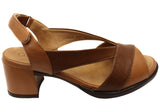 Opananken Raquel Womens Comfortable Leather Mid Heel Sandals