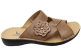 Levecomfort Debra Womens Brazilian Comfortable Leather Slides Sandals