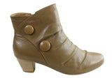 Scholl Orthaheel Hawksbury Womens Leather Comfort Mid Heel Ankle Boots