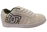 DC Shoes Mens Comfortable Leather Net SE Shoes Off White Green