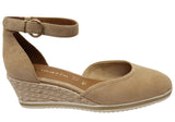 Tamaris Adriana Womens Comfort Wedge Espadrille Suede Leather Shoes
