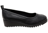 Comfortiva Dillon Womens Comfortable Leather Wide Fit Wedge Shoes