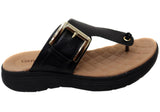 Comfortflex Clover Womens Leather Thongs Sandals With Comfort Footbed