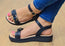Softli Ebony Womens Brazilian Sandals With Comfortable Footbed