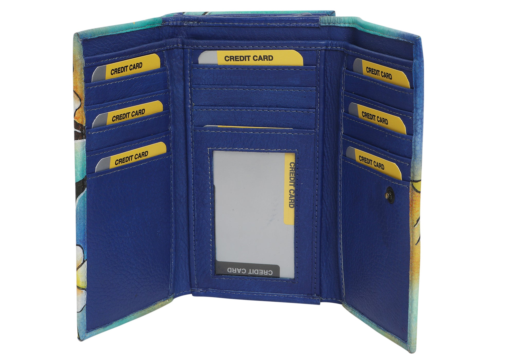 Modapelle Womens Leather Hand Painted Wallet 2193