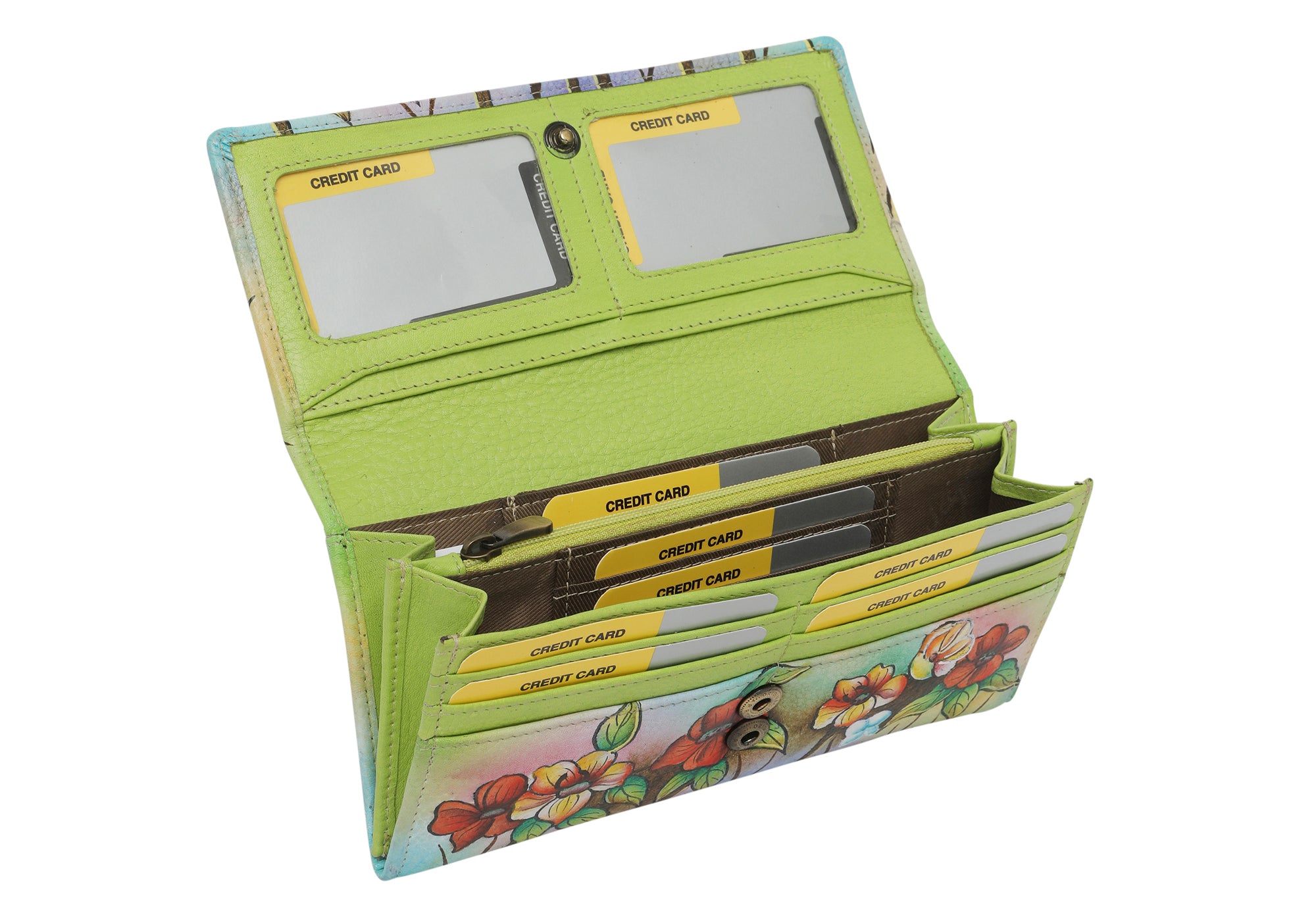 Modapelle Womens Leather Hand Painted Wallet 3162