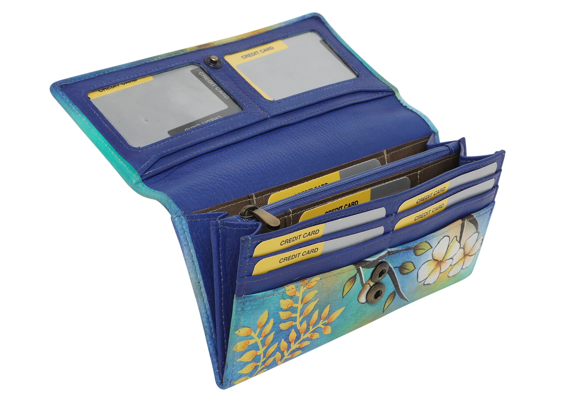 Modapelle Womens Leather Hand Painted Wallet 3162