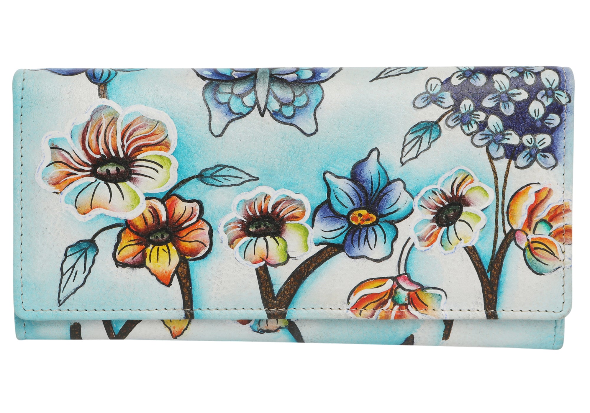 Modapelle Womens Leather Hand Painted Wallet 3162