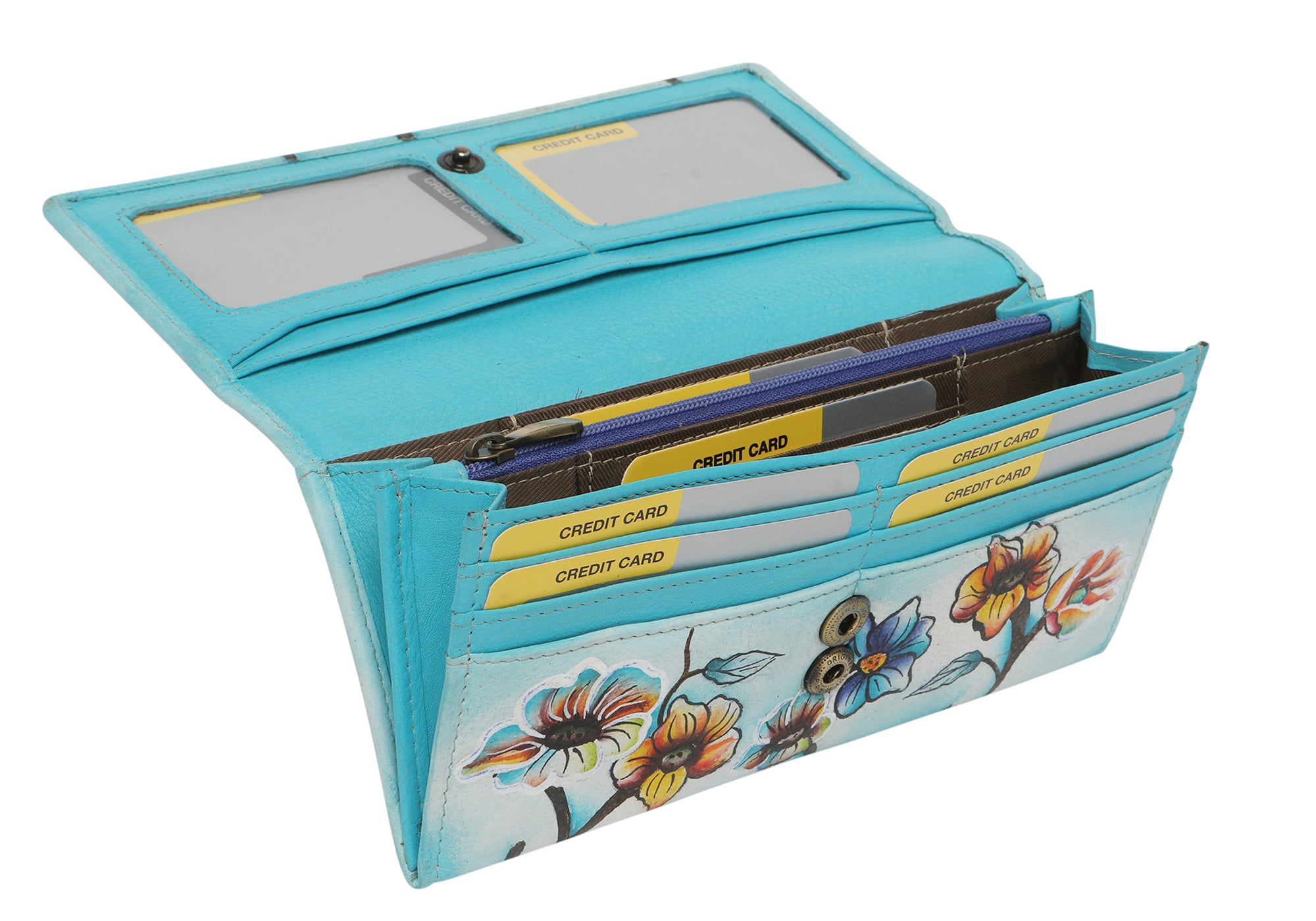 Modapelle Womens Leather Hand Painted Wallet 3162