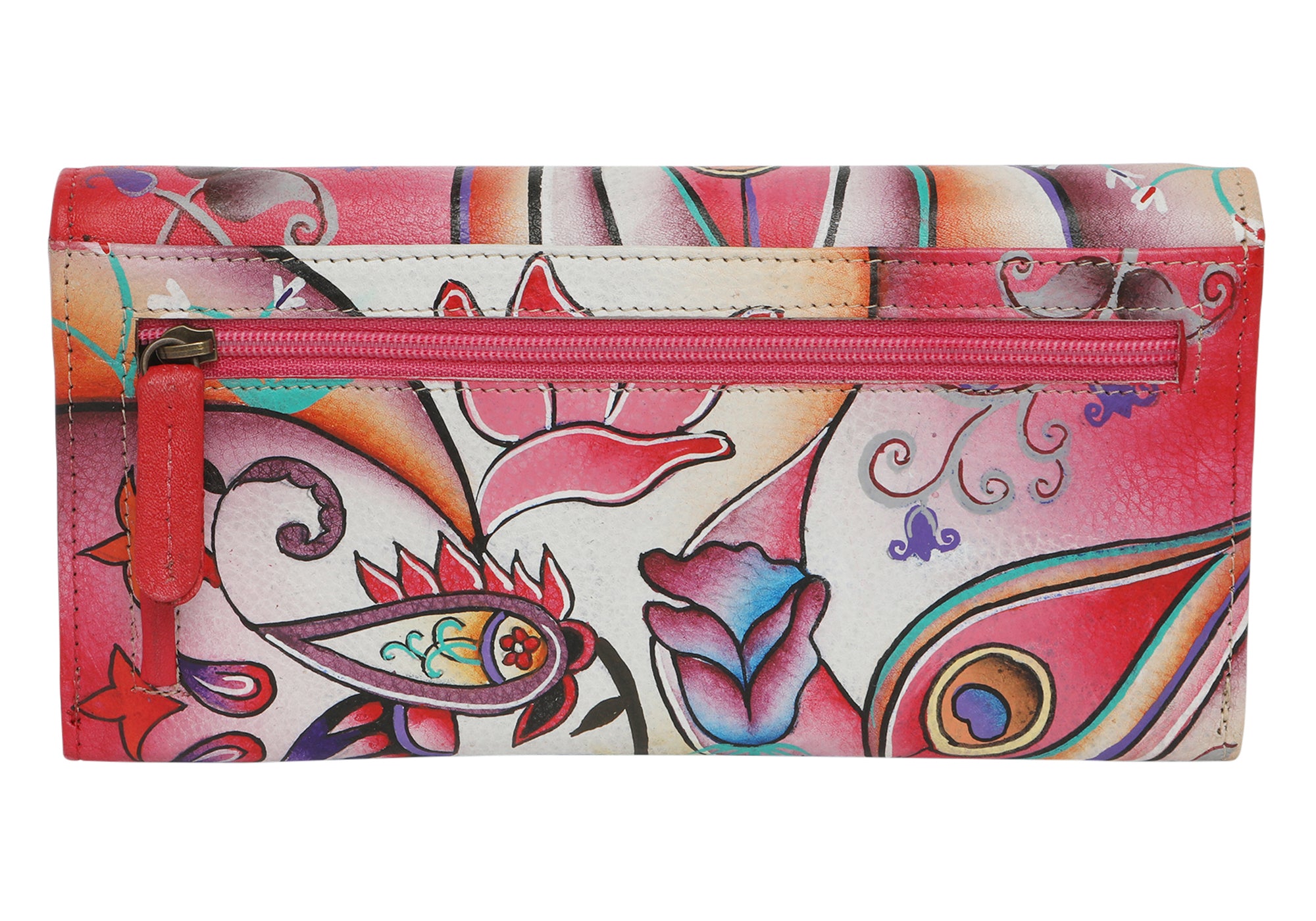 Modapelle Womens Leather Hand Painted Wallet 3162