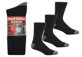3 Pairs of Hard Yakka Mens Core Bamboo Rich Padded Crew Sock